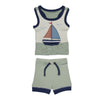Sailboat Organic Applique Tank & Bike Short Set