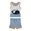 Whale Organic Applique Tank & Bike Short Set