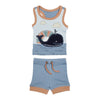 Whale Organic Applique Tank & Bike Short Set