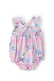 Beachside Bows Ruffle Cross Back Romper