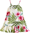 Beige Hibiscus Sundress with Ruffle