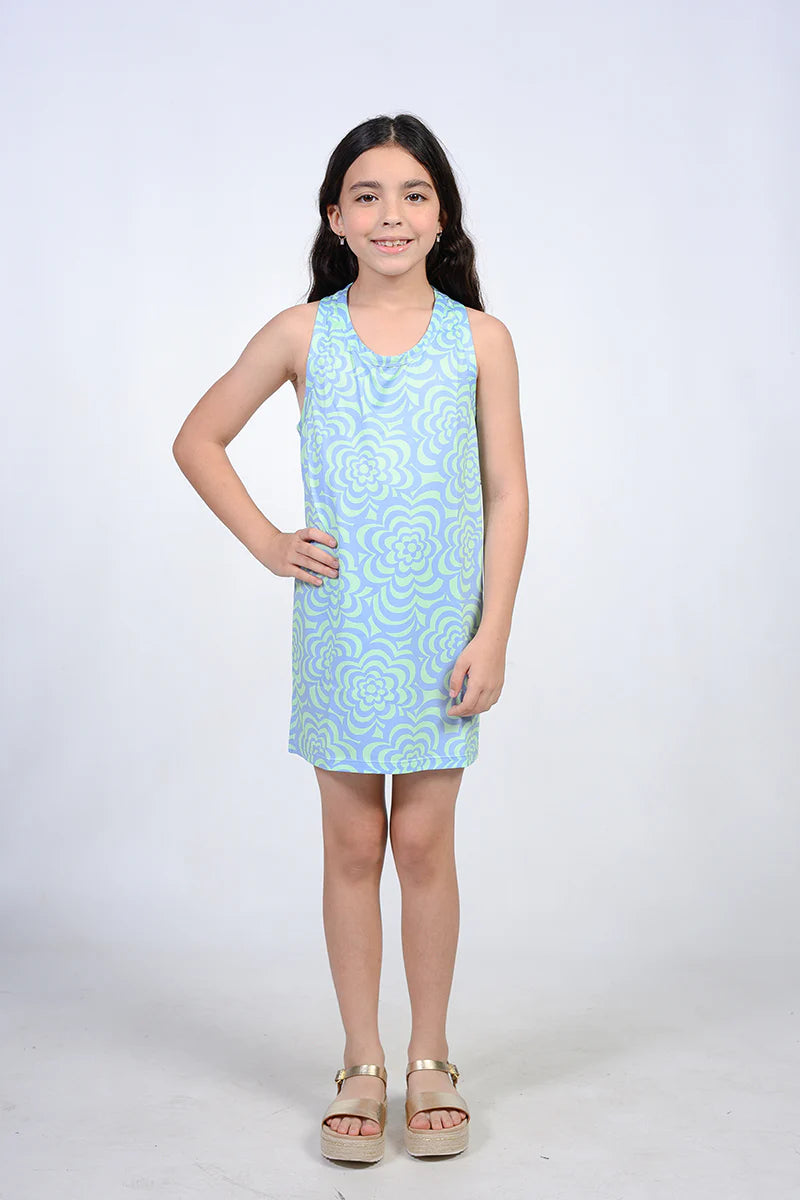 Jersey T-Back Dress - Daisy Swirl