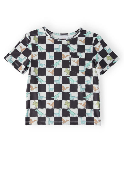 Dino Checkers Short Sleeve Pocket Tee