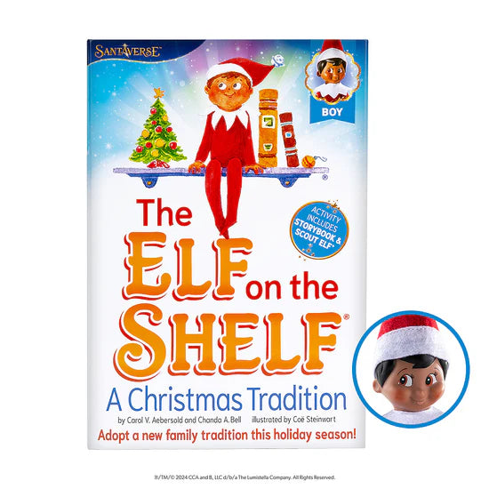 Elf on the Shelf Tradition Book & Boy with Brown Eyes