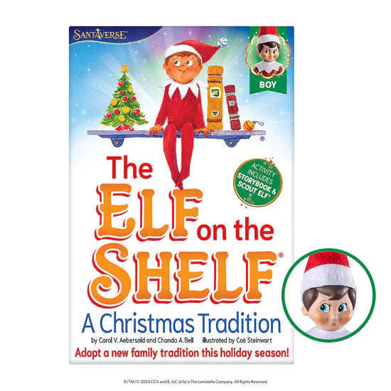 Elf on the Shelf Tradition Book & Boy with Blue Eyes