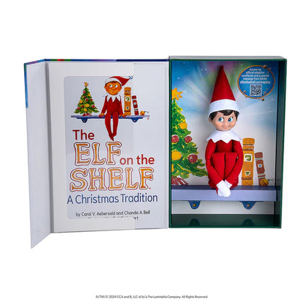 Elf on the Shelf Tradition Book & Boy with Blue Eyes