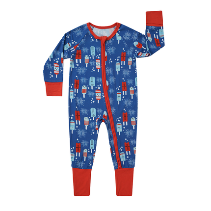 The softest bamboo baby pajamas in our&nbsp;Party Pops (Fourth of July Fireworks)&nbsp;pattern is here!