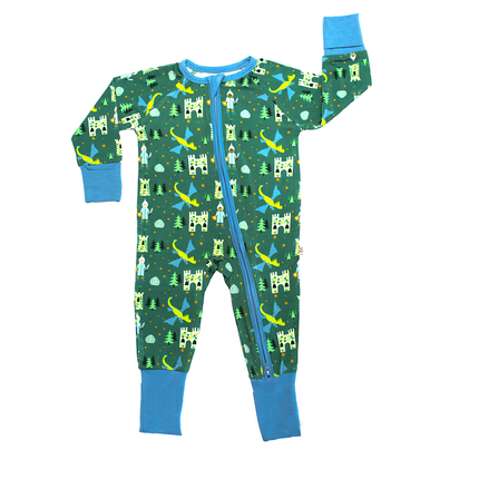 The softest bamboo baby pajamas in our Ever After pattern!