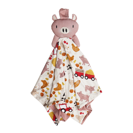 The cutest NEW bamboo baby lovey available in our Farm Friends pattern!