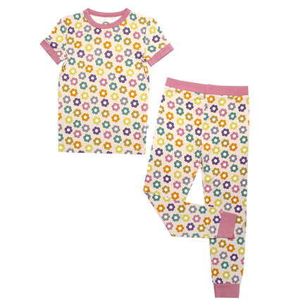 The softest bamboo toddler and kids pajamas in our Feeling Groovy pattern!