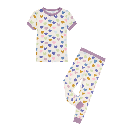 Soft viscose bamboo toddler/kids pajamas set in our Little Love (Girl) pattern!