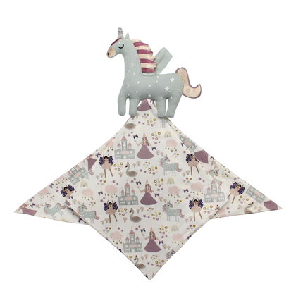 The cutest NEW bamboo baby lovey available in our Once Upon a Time pattern! This soft & snuggly security blanket also makes an adorable cuddly friend for your baby.