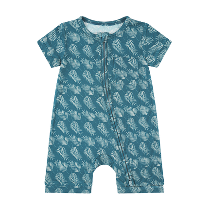 The softest new bamboo daywear shortie romper in our Palms in Paradise print. Check out other styles in this print for a family match!