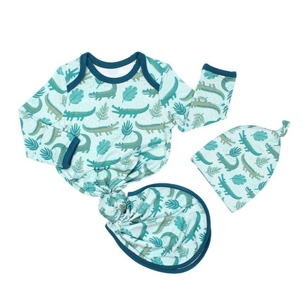 The softest bamboo gowns for newborns in our Later Gator alligators print! 
