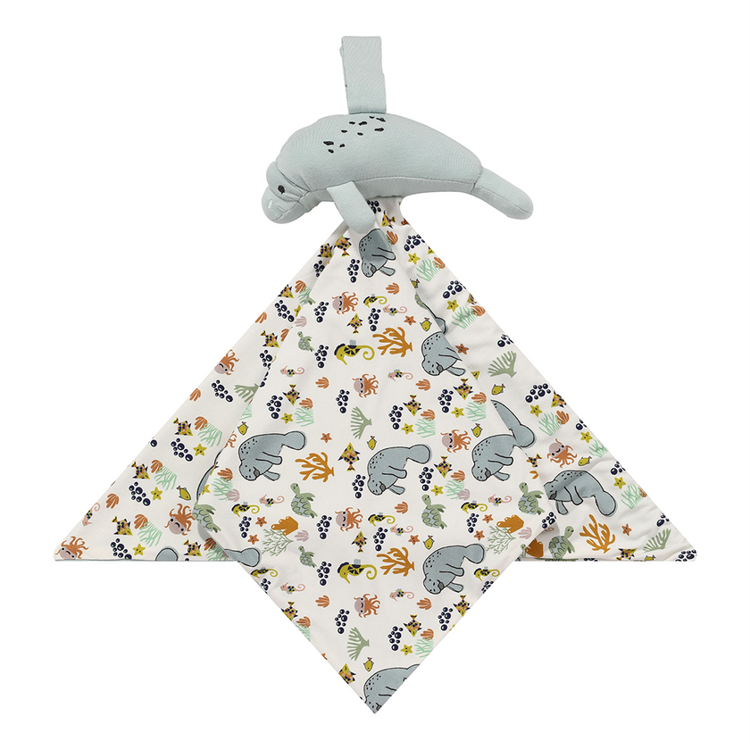 The cutest bamboo baby lovey is available in our Manatee pattern!
