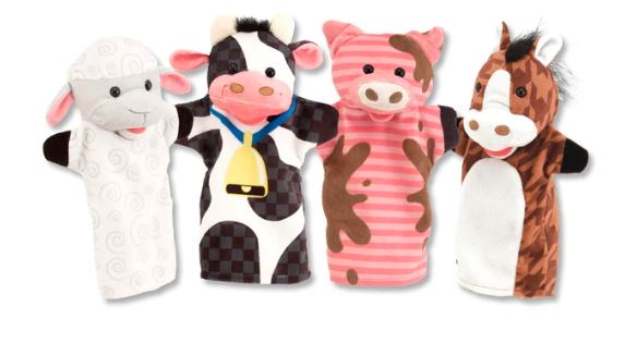 Farm Friends Hand Puppets (4 Pc)