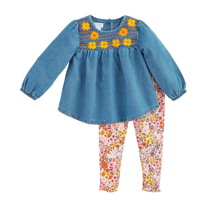 Floral Denim Tunic & Legging Set