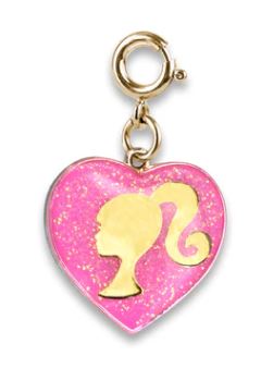 Gold Barbie Girl Heart Charm
