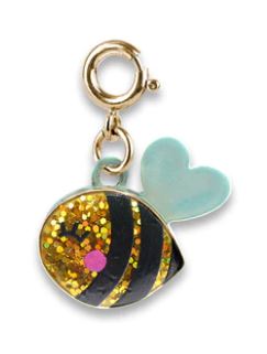 Gold Glitter Bee Charm