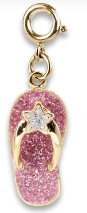 Gold Glitter Flip Flop Charm