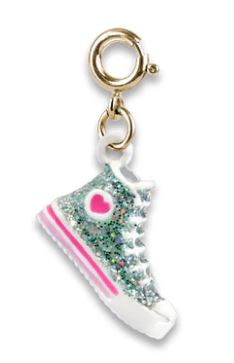 Gold Glitter High Top Sneaker Charm
