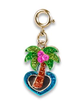 Gold Glitter Palm Tree Charm