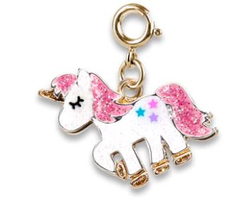 Gold Glitter Unicorn Charm