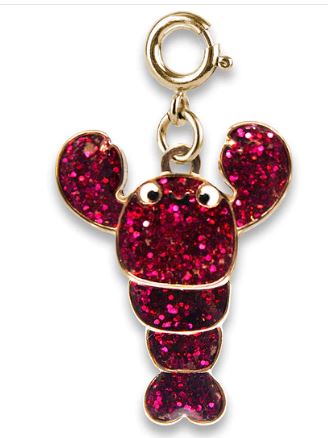 Gold Swivel Glitter Lobster Charm