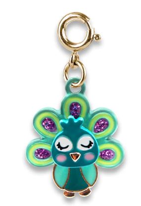 Gold Swivel Peacock Charm