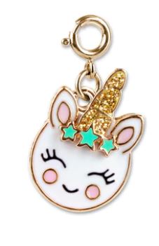 Gold Unicorn Smiley Charm