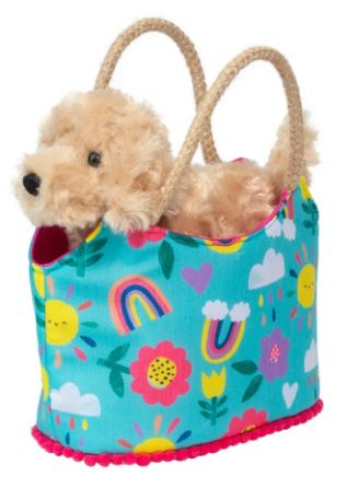 Purse Golden Retriever Happy Day Sak Plush Stuffy Stuffed Animal