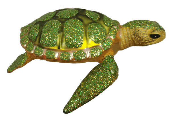 Green Sea Turtle Glass Christmas Ornament HZZ125