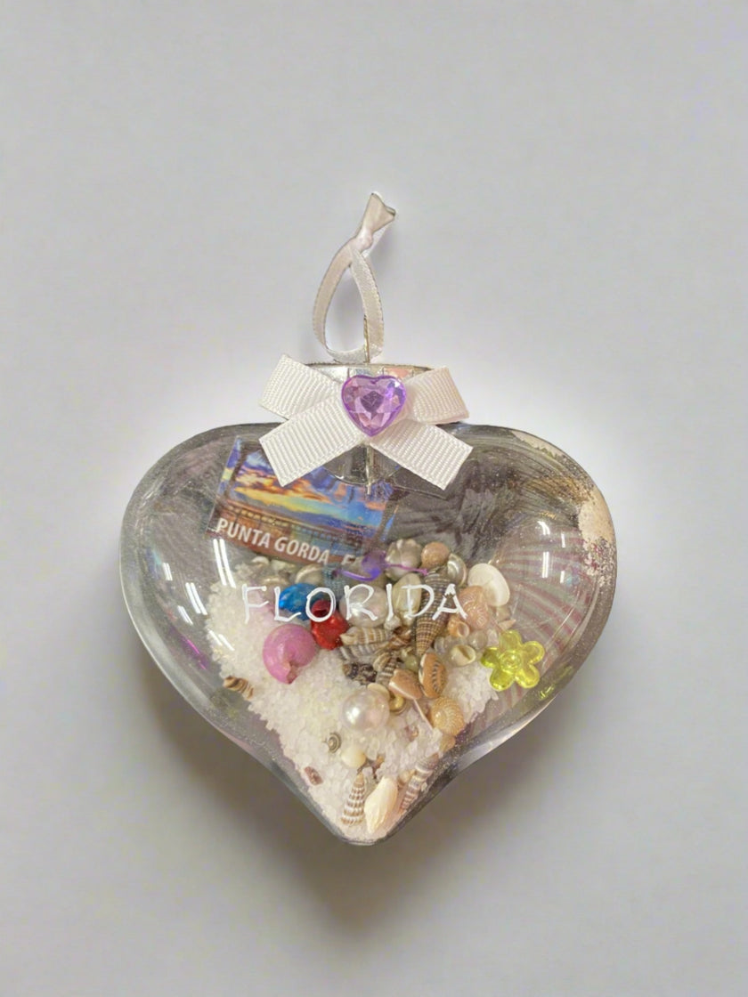 Punta Gorda Beach Heart Personalized Christmas Ornament BB101