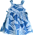 Dark Blue Aloha Side Tie Elastic Strap Dress
