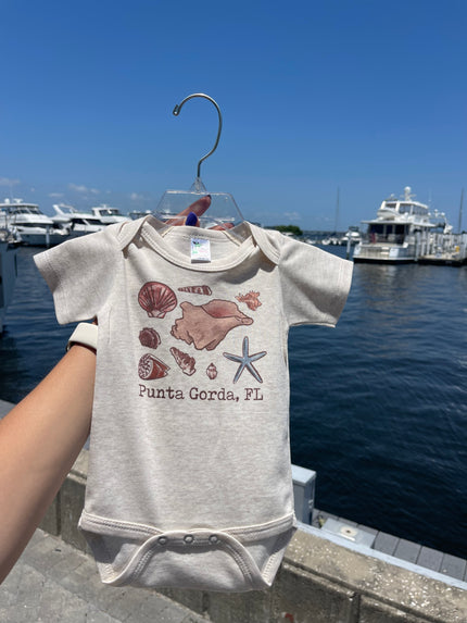 Punta Gorda, FL Beach Souvenir Summer Baby Clothes Coastal Shells
