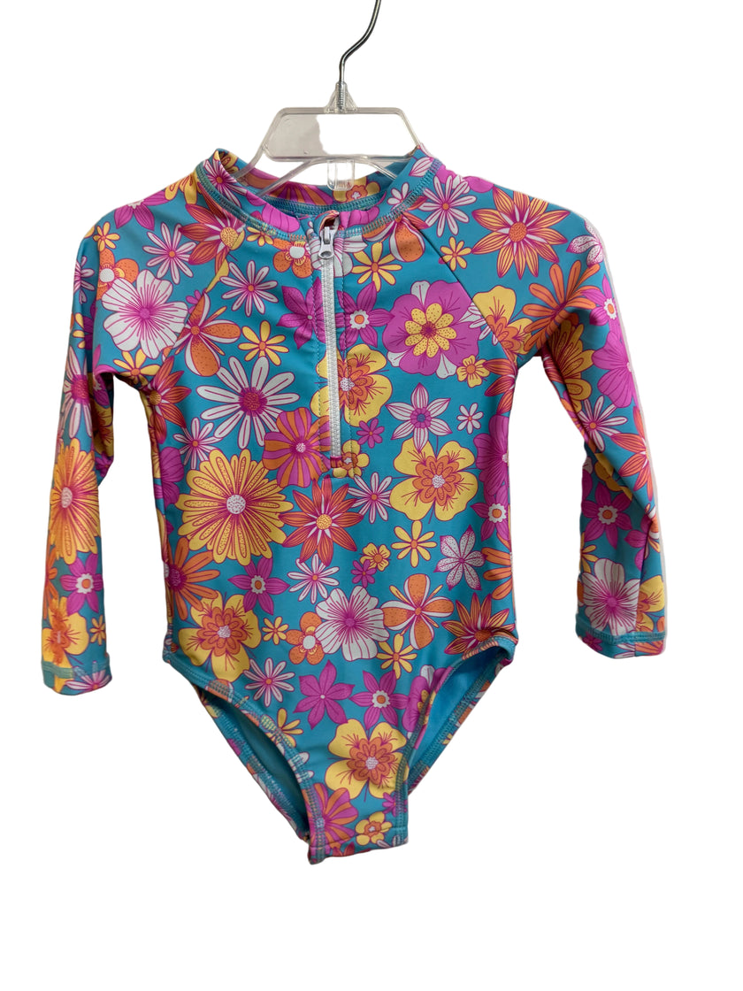 Zip Front Long Sleeve One Piece - Tidal Blooms