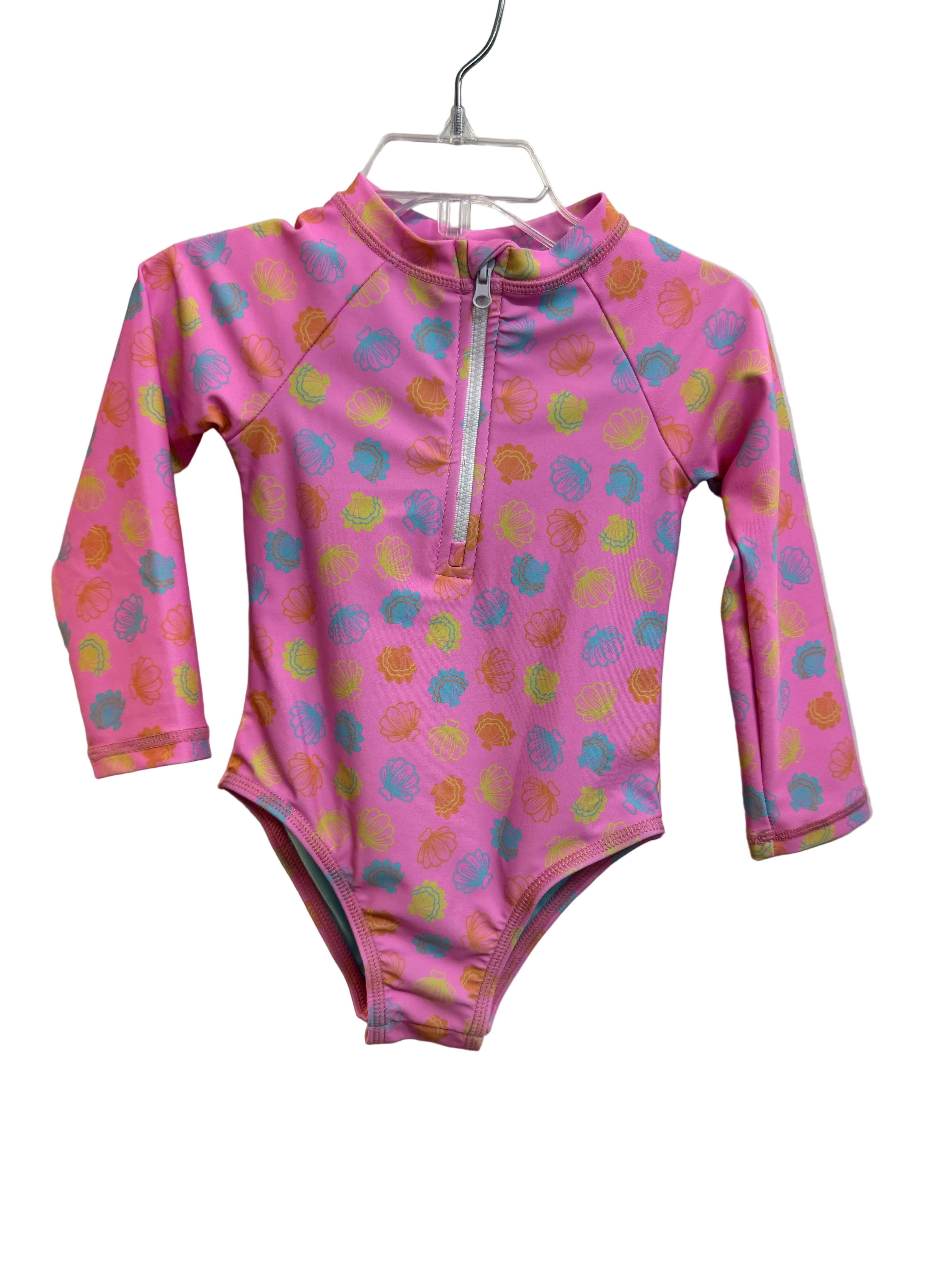 Zip Front Long Sleeve One Piece - Blush Shells