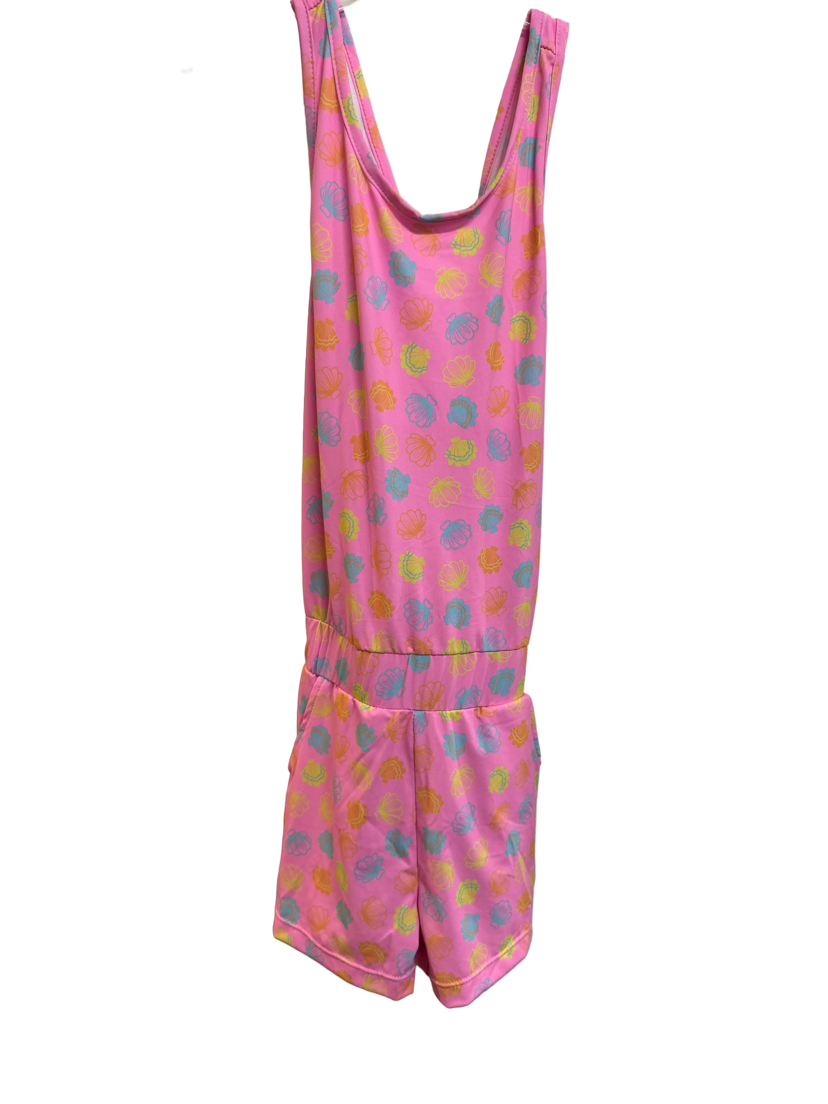 Cross Back Romper - Blush Shells