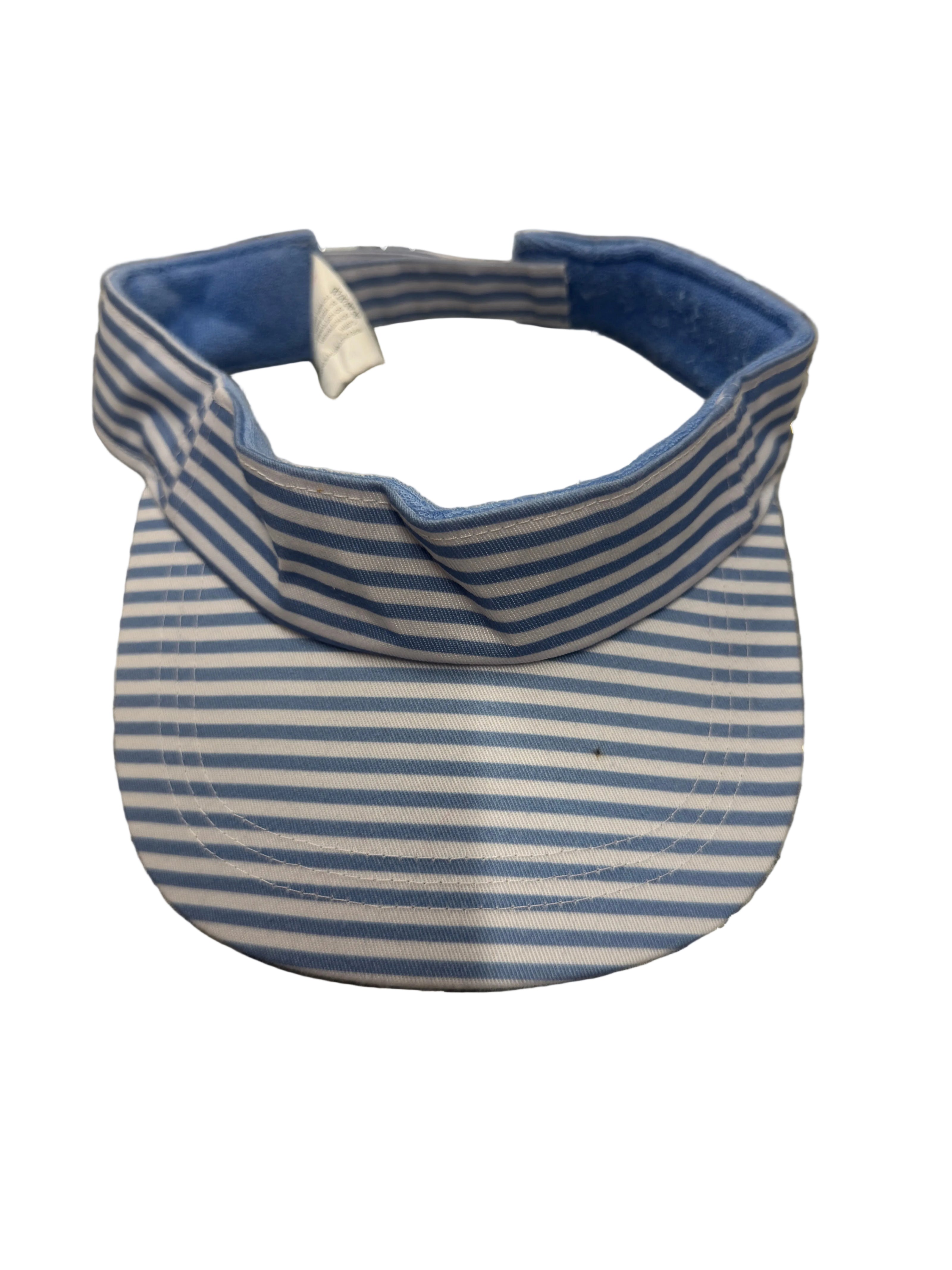 Blue and White Striped Visor