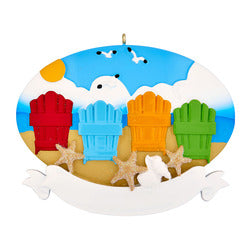 Sand Chairs Family Personalized Christmas Ornament
