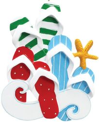 Flip Flop Family Personalized Christmas Ornament