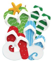 Flip Flop Family Personalized Christmas Ornament