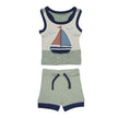 Sailboat Organic Applique Tank & Bike Short Set