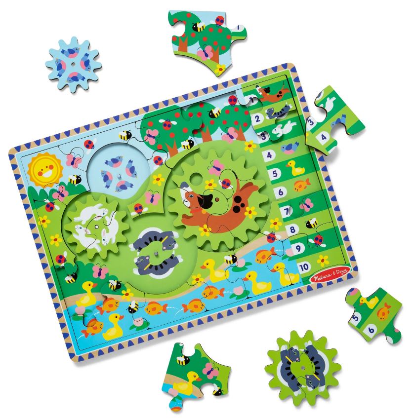 Animal Chase I-Spy Wooden Gear Puzzle