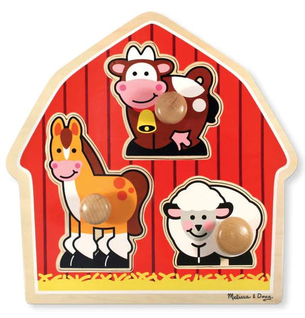 Barnyard Animals Jumbo Knob Puzzle - 3 Pieces