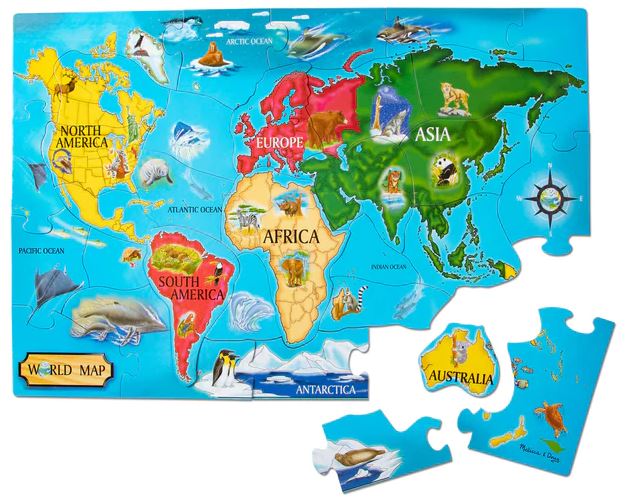 World Map Floor Puzzle - 33 Pieces