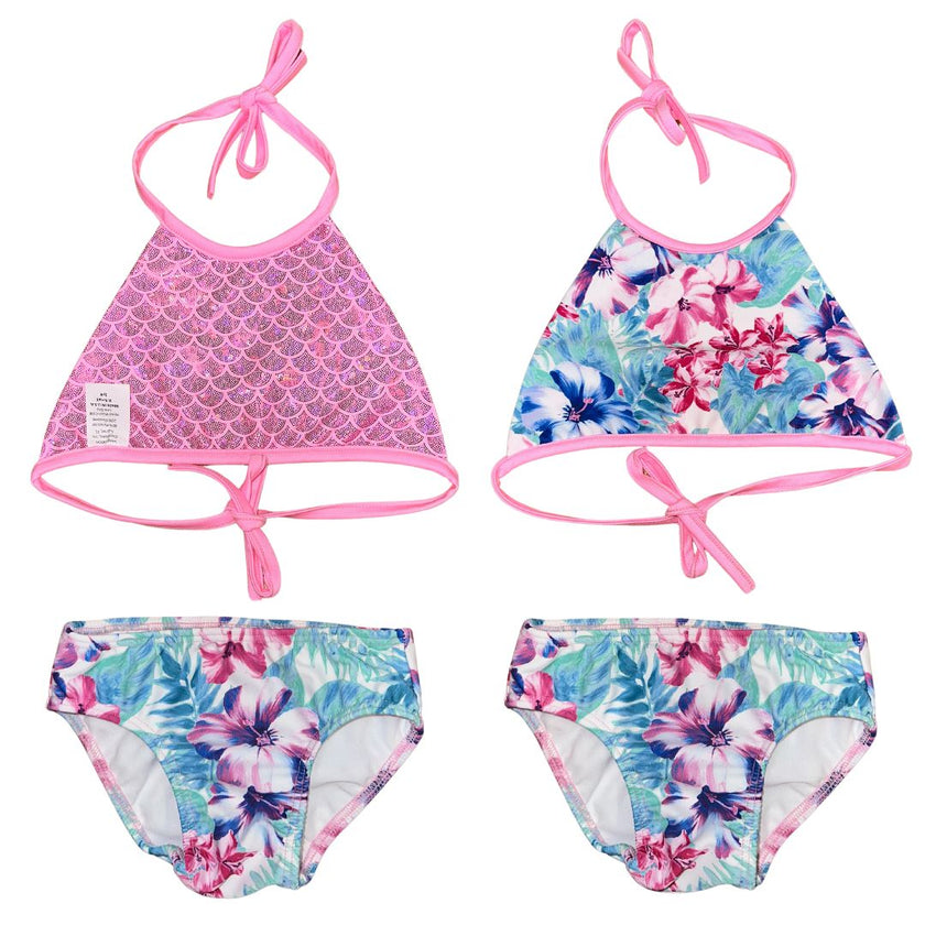 Palm Beach Pink Split Front Mermaid Skirt and Bikini