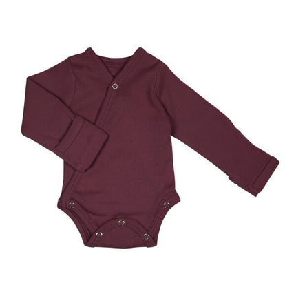 Eggplant Organic Kimono Bodysuit GOTS-certified