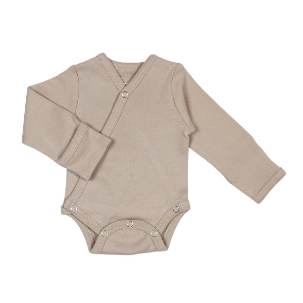 Oatmeal Organic Kimono Bodysuit GOTS-certified