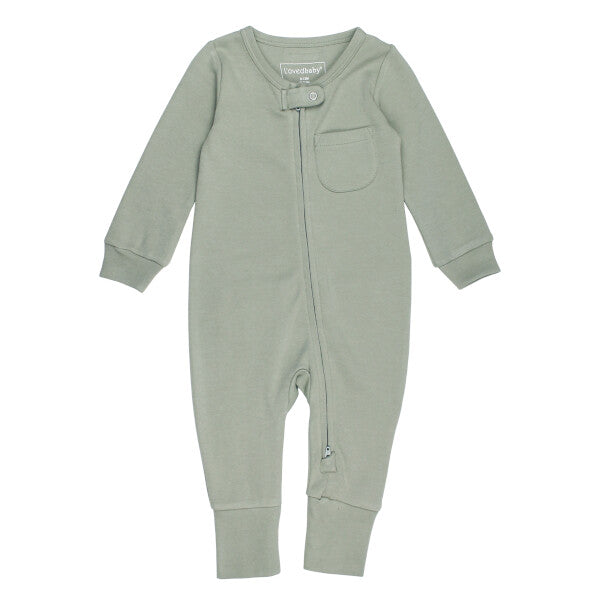 Seafoam Organic Footless 2-Way Zipper Romper GOTS-certified